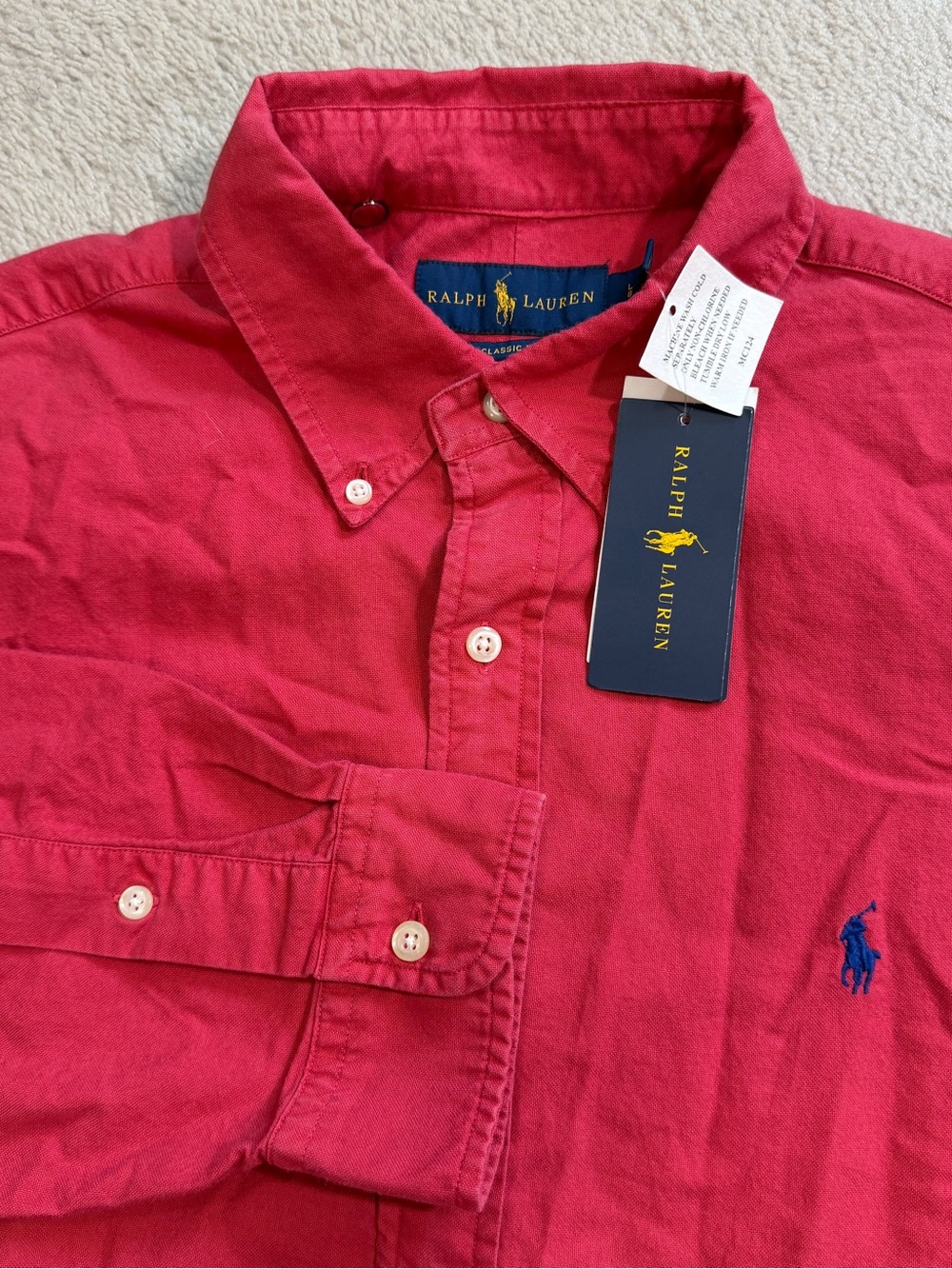 Polo Ralph Lauren Mens Classic-Fit button down oxford shirt Nantucket red READ